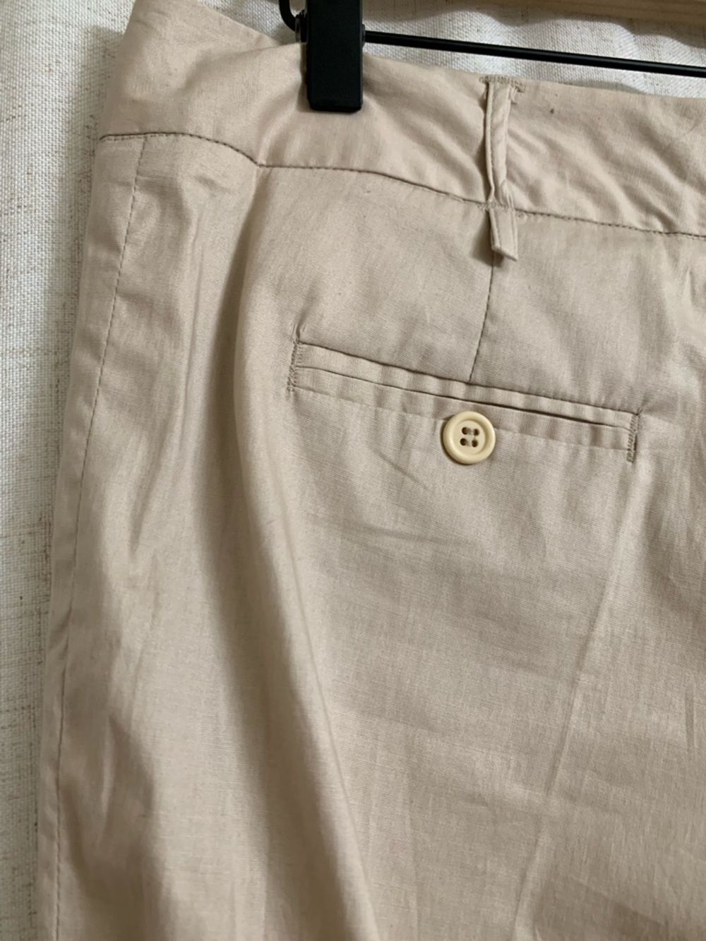 Yumi Mazao France Beige Straight-Leg Dress Pants Chino Cotton Crisp Lightweight - Picture 4 of 10